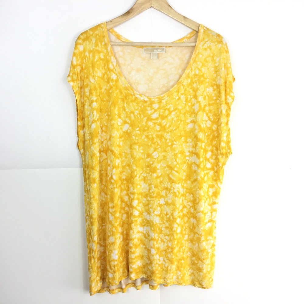 Michael Michael Kors 2X Yellow Short Sleeves Top